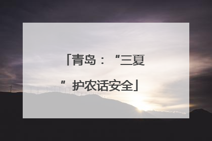 青岛：“三夏”护农话安全